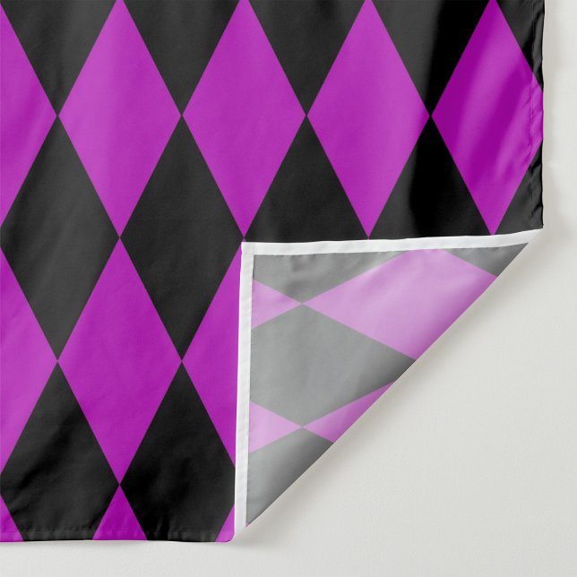 Purple Black Harlequin Diamonds Checkers Design  Fabric (Creator Uploaded)
