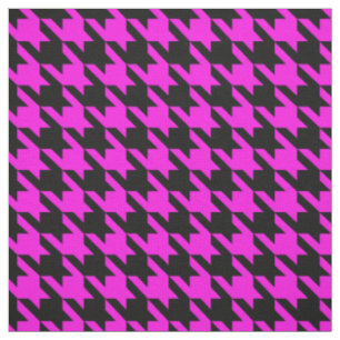 Purple Black Houndstooth Check Fabric