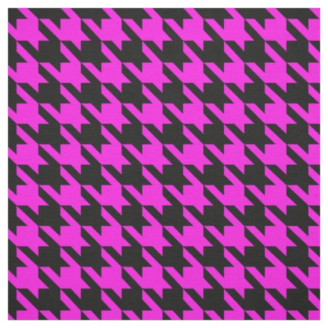 Purple Black Houndstooth Check Fabric (Swatch)