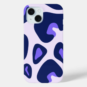 Purple Black Leopard Animal Print iPhone 15 Case