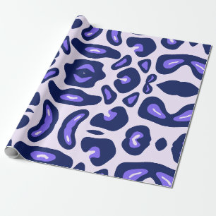Purple Black Leopard Animal Print Wrapping Paper