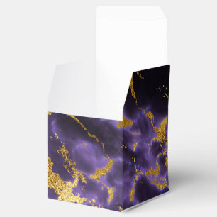 Purple Black Marble Faux Gold Glitter Pattern Favour Box
