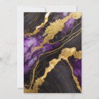 Purple Black Marble Pattern with Gold
