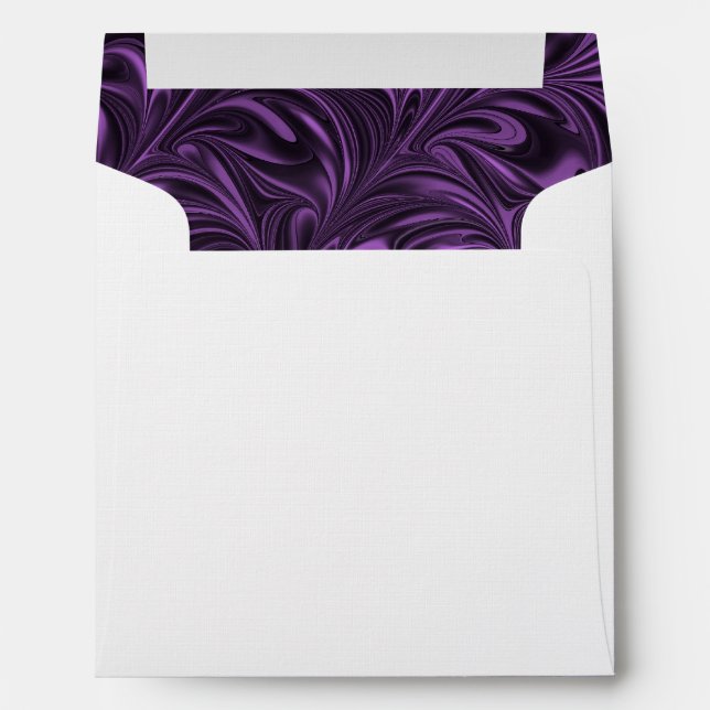 Purple Black Marbled Wedding Invitation Envelope (Back (Bottom))