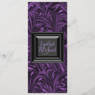 Purple Black Marbled Wedding Programs Programme