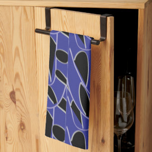 Purple Black Modern Abstract Tea Towel