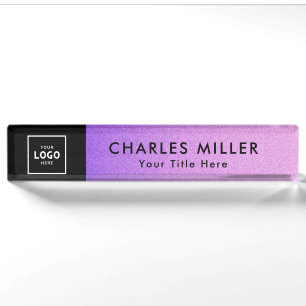 Purple black Modern Professional business logo Nameplate