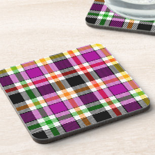 Purple Black Multicolour Flannel Plaid Tartan Coaster