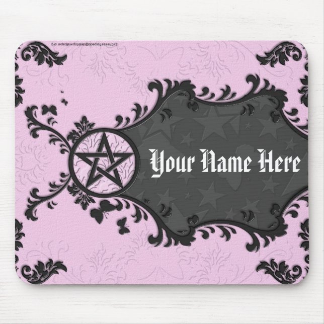 Purple/Black Personalised Pentacle Mouse Pad (Front)