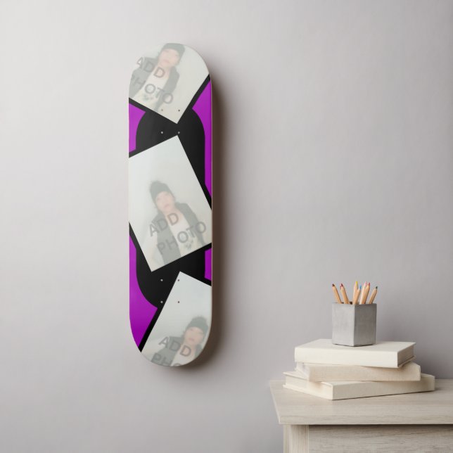 Purple Black Photo Skateboard (Wall Art)