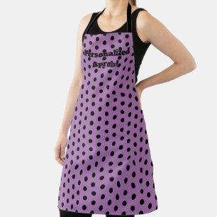 Purple Black Polkadot Halloween Colours Apron