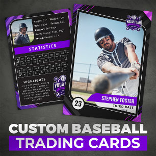 Purple & Black Pro Baseball Trading Card