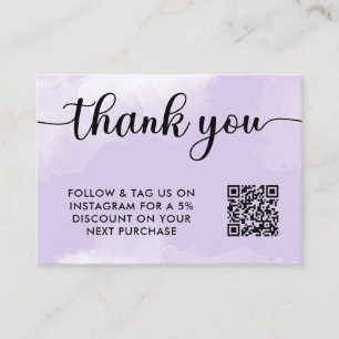 Purple Black QR Code Thank You Purchase Insert