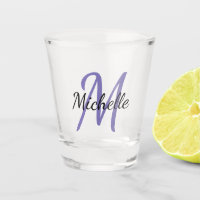 Purple & Black Simple Monogram Classic Trendy