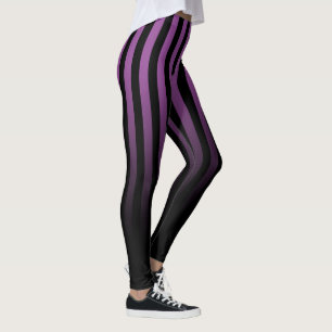 Purple Black Stripe Fade To Black Leggings