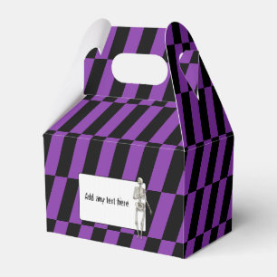 Purple & Black Stripe Halloween Treat Favour Box