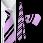 Purple Black Striped Pattern          Tie<br><div class="desc">Purple Black Striped Pattern neck tie.</div>