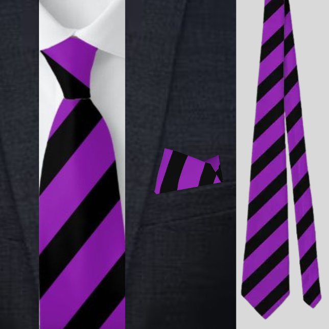 Purple Black Striped Pattern          Tie (Creator Uploaded)
