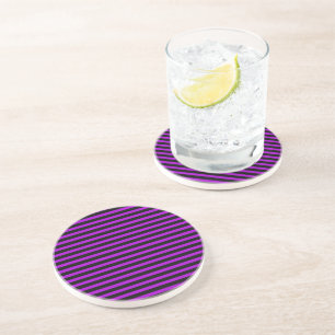 Purple & Black Stripes   Coaster