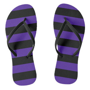 Purple/Black Stripes Flip Flops