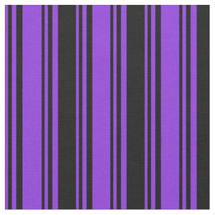 Purple & Black Stripes/Lines Pattern Fabric