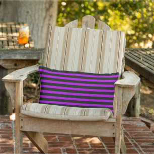 Purple & Black Stripes   Lumbar Cushion