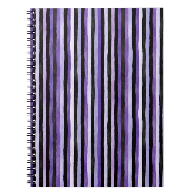 Purple Black Stripes Notebook (Front)