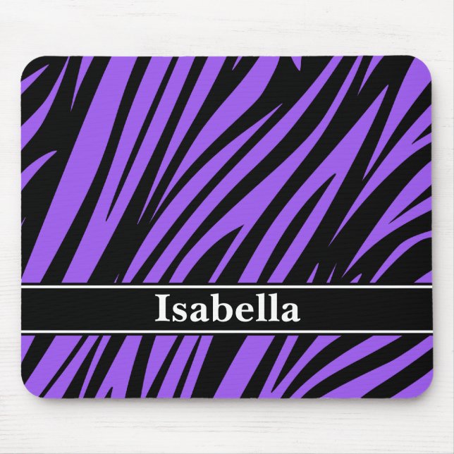 Purple Black Stripes Pattern Mouse Pad (Front)