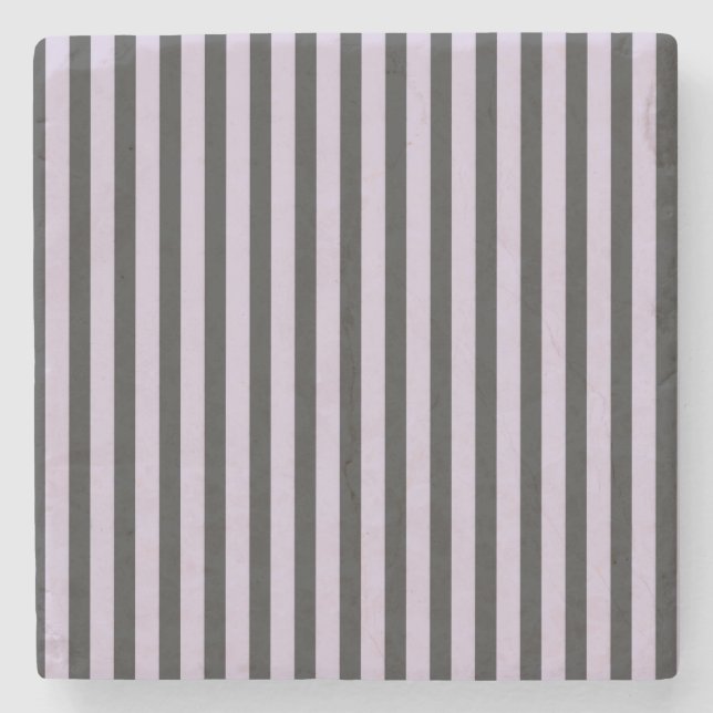 Purple Black Stripes Stone Coaster (Front)