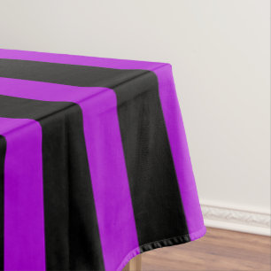 Purple & Black Stripes   Tablecloth