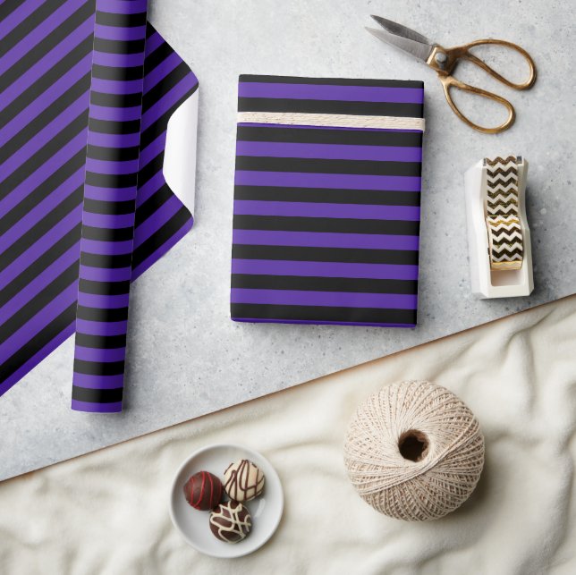 Purple/Black Stripes Wrapping Paper (Crafts)