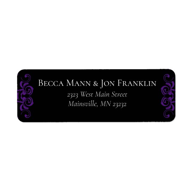 Purple Black Swirl Gothic Wedding (Front)