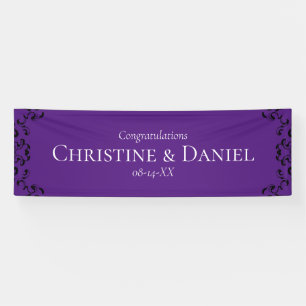 Purple & Black Swirl Gothic Wedding Banner