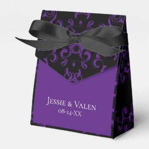 Purple Black Swirl Gothic Wedding Favour Box