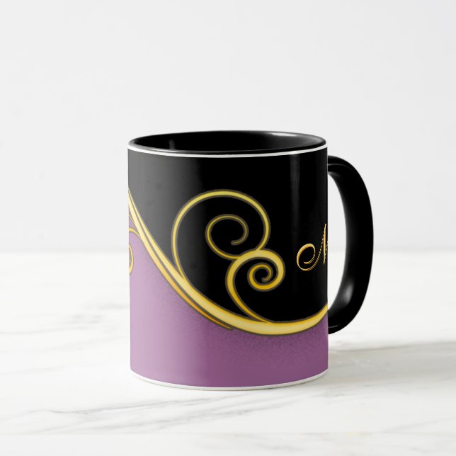 Purple-black Swirl w/out Monogram Mug (Front Right)