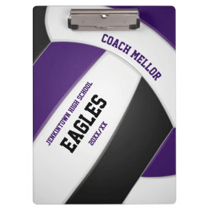 purple black team colours volleyball coach clipboard