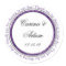 Purple Black Thank You Wedding Favour Sticker