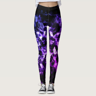 Purple Black Triangle Geometric Smoky Abstract  Leggings
