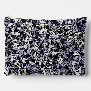 Purple Black Triangle Pattern Large Accessory Pouch