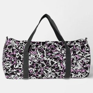 Purple Black Triangle Pattern Large Duffle Bag