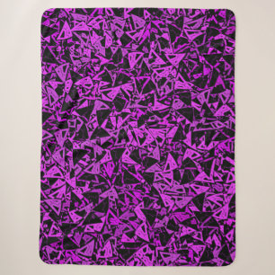 Purple Black Triangle Pattern Sherpa Blanket