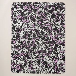 Purple Black Triangle Pattern Sherpa Blanket