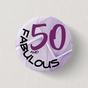 Purple & Black Type   50th Birthday 3 Cm Round Badge