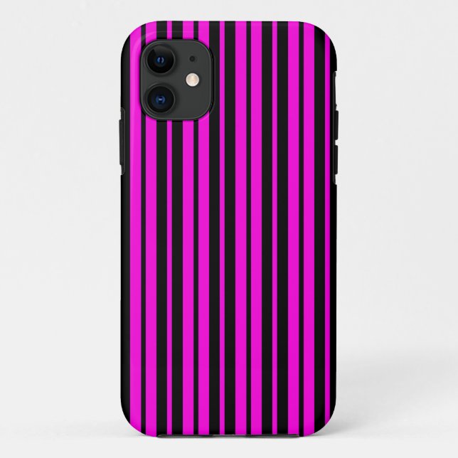 Purple Black Vertical Stripes Pattern Design Case-Mate iPhone Case (Back)
