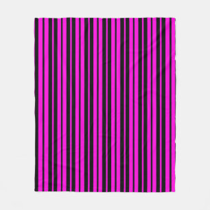 Purple Black Vertical Stripes Pattern Design Fleece Blanket