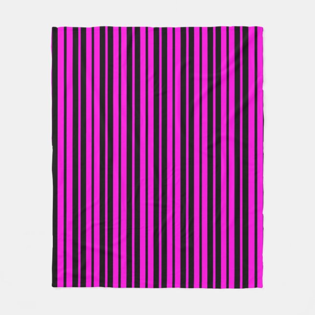 Purple Black Vertical Stripes Pattern Design Fleece Blanket (Front)