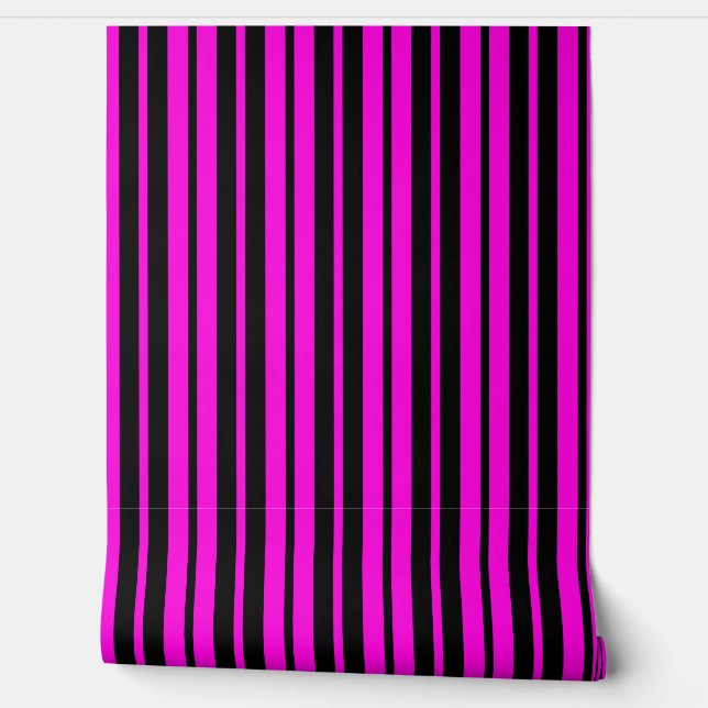 Purple Black Vertical Stripes Pattern Wallpaper (Unrolling)