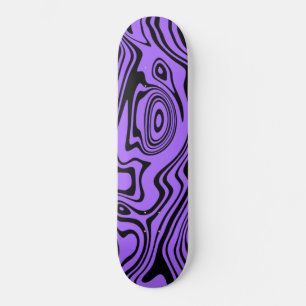 Purple Black Waves Skateboard or Choose Colour