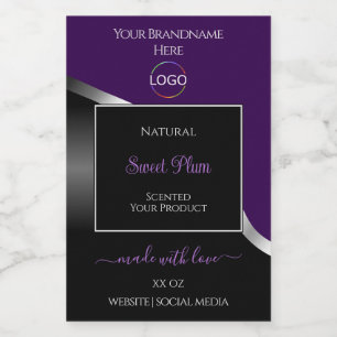 Purple Black Wavy Silver with Logo Product Labels