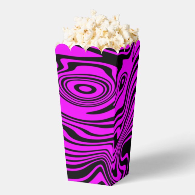 Purple Black Wavy Striped Popcorn Boxes (Popped)